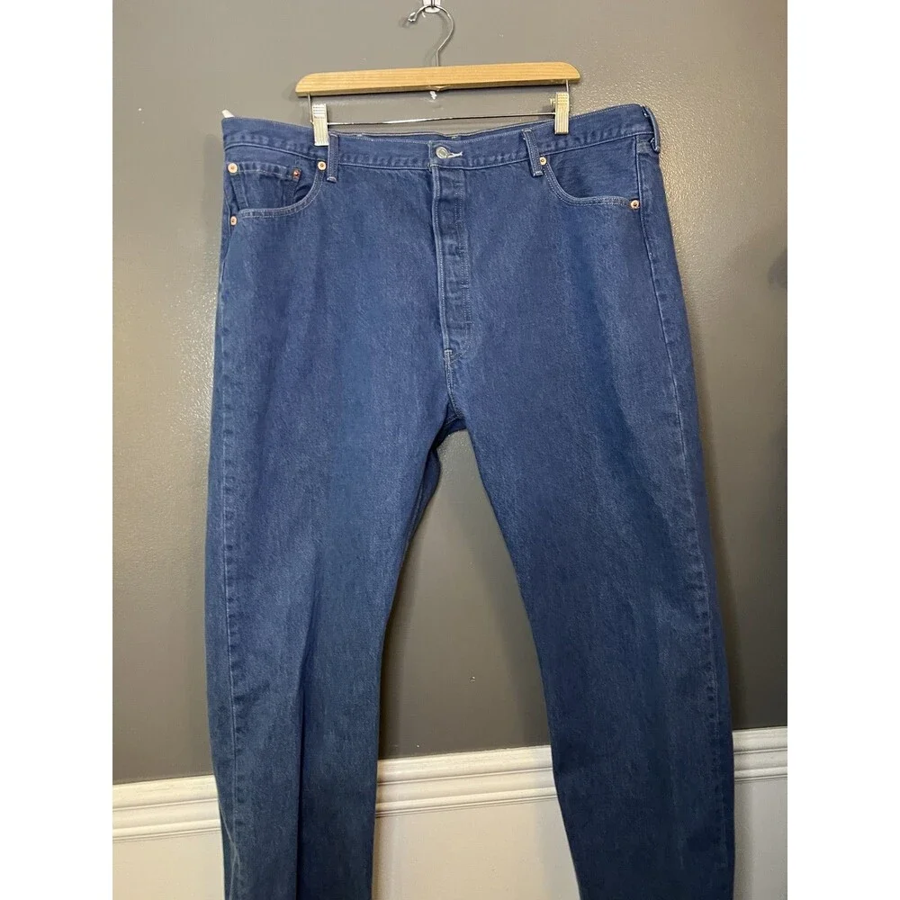 Levis 501 Jeans Mens 46x32 Blue Denim Button Fly Straight Leg Big Tall